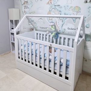 cuna casa corral
con colchón de 70 x 140