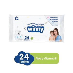 Pañito Toallitas Humedas Winny Aloe Vera & Vitamina Et Paq X 24 Und