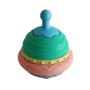 UFO/OVNI de silicón para bebés y niños pequeños. Juguete Didáctico Apilable (5 piezas diferentes)