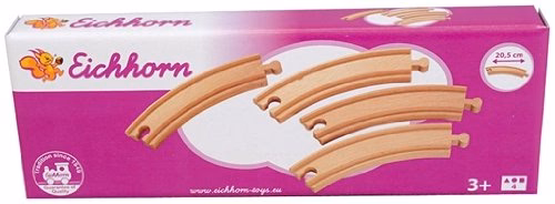 Vías curvas para ampliación circuitos de tren de madera - Eichhorn 1079