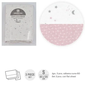 TRÍPTICO SÁBANAS CUNA 60 60x120x1 CM SKY ROSA