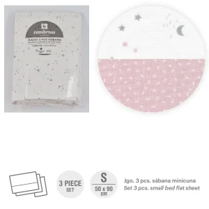 TRÍPTICO SÁBANAS MINICUNA 50x90x1 CM SKY ROSA