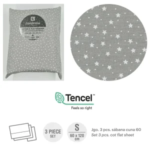 TRÍPTICO SÁBANAS CUNA 60 60x120x1 CM FOREST GRIS