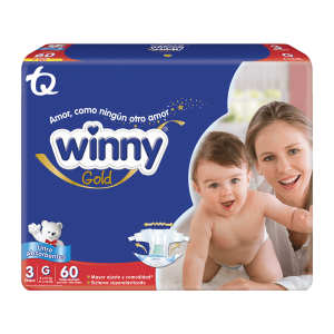 Pañales Winny Ultratrim Gold etapa 3 x 60und + toallitas x 10und