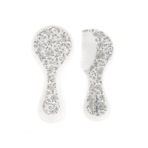 CEPILLO Y PEINE BEBE FLOR GRIS