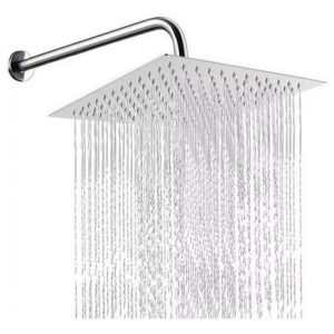 Tubo + Regadera de 20Cm En acero Inoxidable