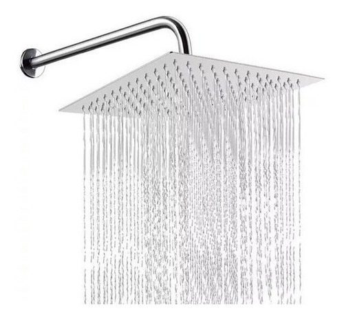 Tubo + Regadera de 20Cm En acero Inoxidable