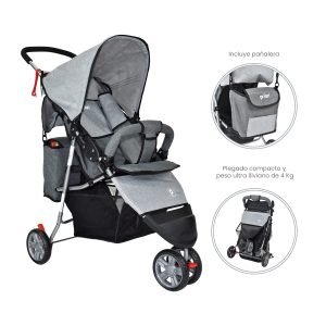 Coche Paseador de Bebe Milano +  Pañalera