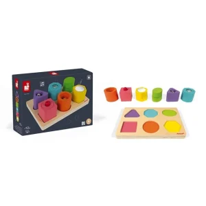 Puzzle con 6 Figuras Sensoriales I Wood - Janod J05332