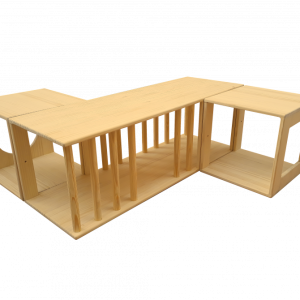 Túnel con cubos inspiración Pikler