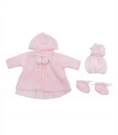 Vestido Leo Conj. Trenca Rosa Polaina Blanca