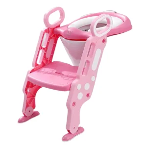 Asiento Entrenador para Inodoro Acolchonado con Escalera